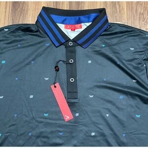 Redvanly Mens Langham Polo Performance Golf Short Sleeve Shirt Tuxedo Sz XL